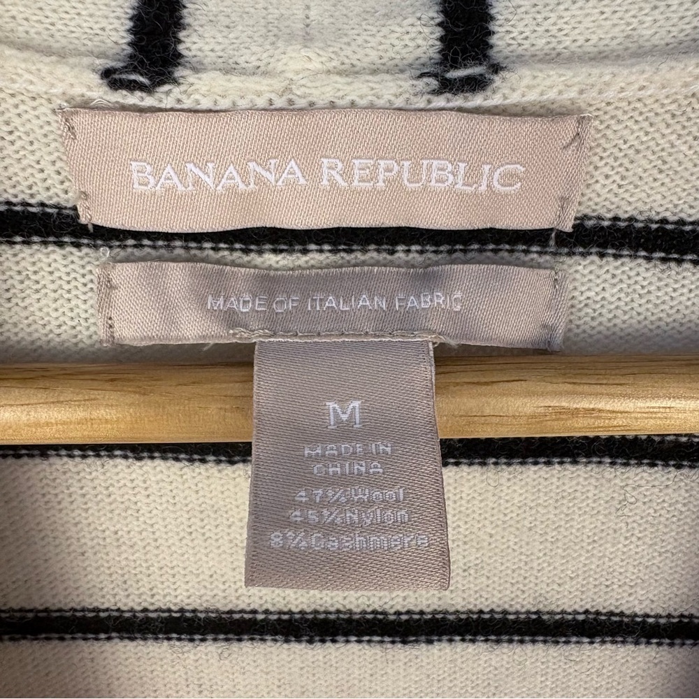 Banana Republic Cream Striped Cashmere Blend Cardigan - Picture 4 of 6